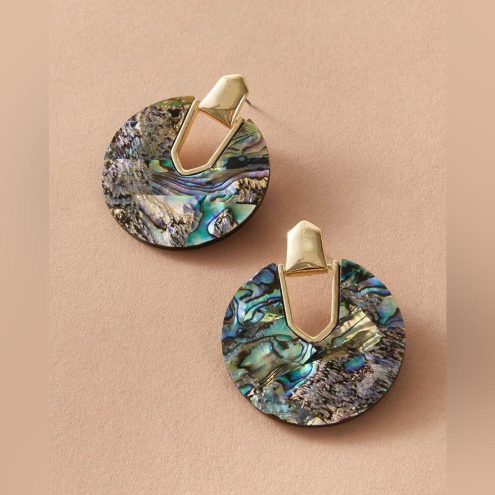 ✨3for$38 New Resin Abalone Shell Geometric Statement Earrings - Picture 3 of 16